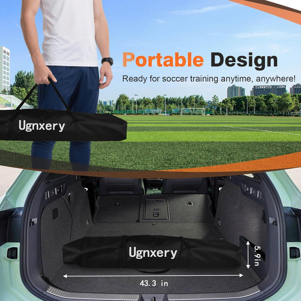 Portable Soccer Goal, Detachable 12x6 FT Soccer Goals Net for Backyard, Quick Setup Training Equipment with 1 Carry Bag, 1 Football, 12 Training Cones