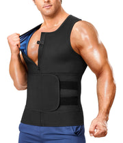 Junlan Sauna Suit for Men 2 in 1 Waist Trainer Sauna Shirt for Men Sweat Band for Stomach