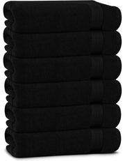 Linteum Textile Supply Premium Hair Drying Towels 100% Ring Spun Cotton Hair Towel for Women, Men, Kids 20x40 inches Quick Dry Salon Towels Hand Towel for Gym, Hair Care, Spa, Home [Pack of 6] White