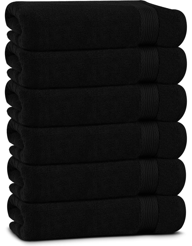 Linteum Textile Supply Premium Hair Drying Towels 100% Ring Spun Cotton Hair Towel for Women, Men, Kids 20x40 inches Quick Dry Salon Towels Hand Towel for Gym, Hair Care, Spa, Home [Pack of 6] White