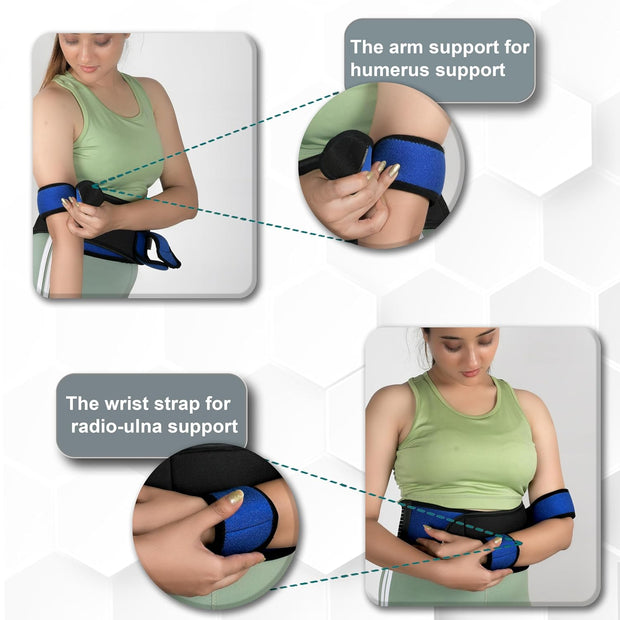 Wonder Care Left Right Shoulder Immobilizer Arm Sling Elastic Brace for Clavicle Collar Bone Dislocation Subluxation Shoulder stabilizer Compression Brace After Rotator Cuff Surgery
