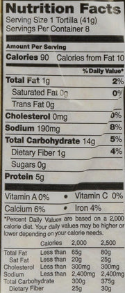 La Tortilla Factory Handmade Style White Corn & Wheat Tortillas, Non-GMO, 14g of Whole Grains, 8-Count, 11.57 oz.