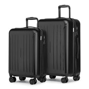 KYME Suitcase Hardshell With Double Spinner Wheels, PC+ABS TSA Lock Travel Luggage (Pink, 2Pcs Set(20"/24"))