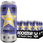 Rockstar Energy Drink with Caffeine Taurine and Electrolytes, Recovery Lemonade, 16oz (12 Pack) (Packaging May Vary)