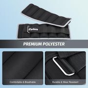 ZELUS 1 Pair Adjustable Ankle Weights, 2 4 6 8 10 lb Modularized Leg Weight Straps for Women Men, Weighted Ankle Weight Set with Removable Sandbags, 1-5 lb per Ankle Strap for Gym Yoga Jogging Walking