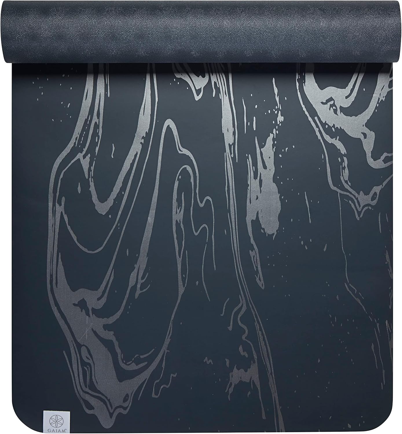 Gaiam Dry-Grip Yoga Mat - 5mm Thick Non-Slip Exercise & Fitness Mat for Standard or Hot Yoga, Pilates and Floor Workouts - Cushioned Support, Non-Slip Coat - 68 x 24 Inches