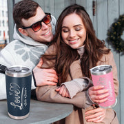 Personalized Tumbler with Engraved Name - Personalized Fathers Day Cup Gifts - Custom Stainless Steel 20 Oz Coffee Tumbler with Lid - Custom Birthday Gifts for Dad Husband