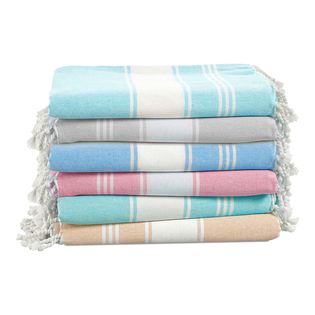 LANE LINEN 6 Pack Oversized Pre-Washed Lightweight Quick Dry Coral Beach Towels - 39"x71"
