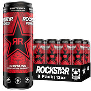 Rockstar Energy Drink Punched Hardcore Apple, 16oz Cans (12 Pack)