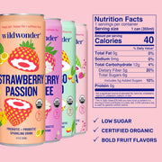 wildwonder Sparkling Probiotic Drink 12pk, For Gut Health & Immune Support, Classic Variety Pack, 5g Prebiotic Fiber, Live Probiotics, Organic, Vegan, Low Sugar, 12 Pack, 12oz Can, Seen on Shark Tank