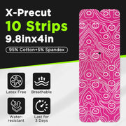 OK TAPE Kinesiology Tape for Ankle - 10 Precut Strips | Professional-Grade Water-Resistant & Breathable Ankle Tape for Sports Injury Recovery, Support, 10pcs, Pink