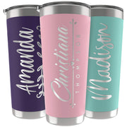 Personalized Gifts For Men - 20 Oz. Custom Tumblers w/Lid, Black - Insulated Travel Coffee Mugs - Optional Straw Set, Stainless Steel Double Wall Coffee Tumbler, Personalized Cups