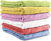 Small and Lightweight Cotton Towels Assorted Pastel Mix 24 x 40 inches Towels (6) Perfect Size for Hair Drying and Small Children