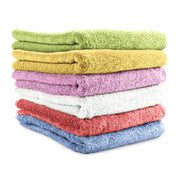Small and Lightweight Cotton Towels Assorted Pastel Mix 24 x 40 inches Towels (6) Perfect Size for Hair Drying and Small Children