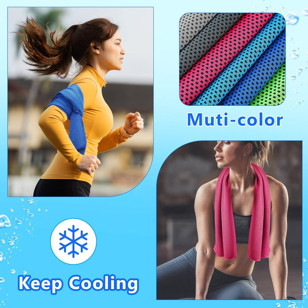Shellwei 150 Pcs Cooling Towels Bulk 32 x 12 Inch Ice Towel Bulk Cooling Rag for Neck and Face Soft Breathable Microfiber Cloth Chilly Quick Cold for Yoga Gym Sport Golf Running Work Stay Cold