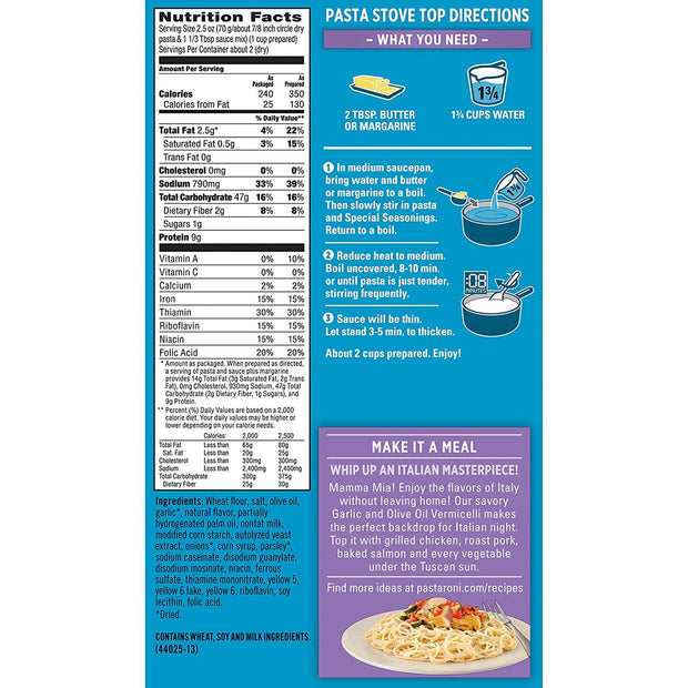 Pasta Roni Garlic Alfredo Fettuccine, 4.7 Ounce (Pack of 12)