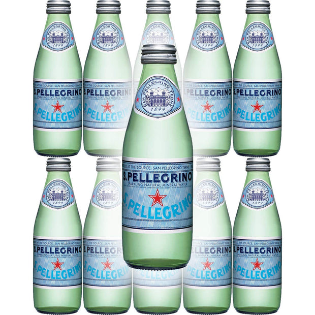 San Pellegrino Sparkling Natural Mineral Water, 8.45oz Glass Bottle (Pack of 10)
