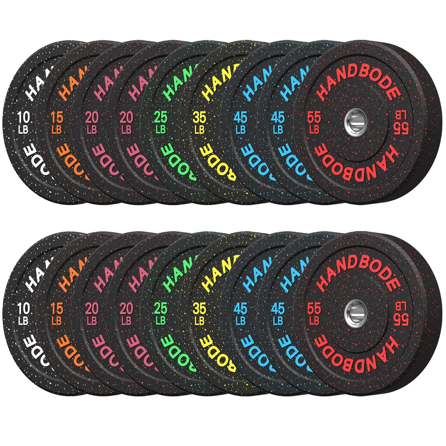 2-Inch Bumper Plates High Bounce, Olympic Weight Plate Set 45/100/160/190/260/300lb, Barbell Weight Plates Set for Home Gym, Colored Weights Rubber Strength Training Plate for Weight Lifting