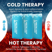 Vive Compression Knee Ice Wrap - Reusable Brace with Air Pump - Hot/Cold Therapy for Men, Women, Pain Relief, Swelling and Recovery Support - Adjustable and Inflatable Pack for Sports Injury Sprains