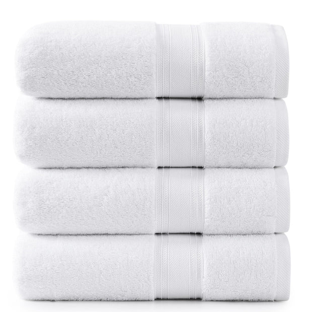 LANE LINEN 100% Cotton Zero Twist, Bath Towels (28"x54") - 4 Pieces - Large Towels for Bathroom - Quick Drying, Soft & Absorbent Large Shower Towel Set - Used in Gym, Hotel, Spa, Home - Living Coral