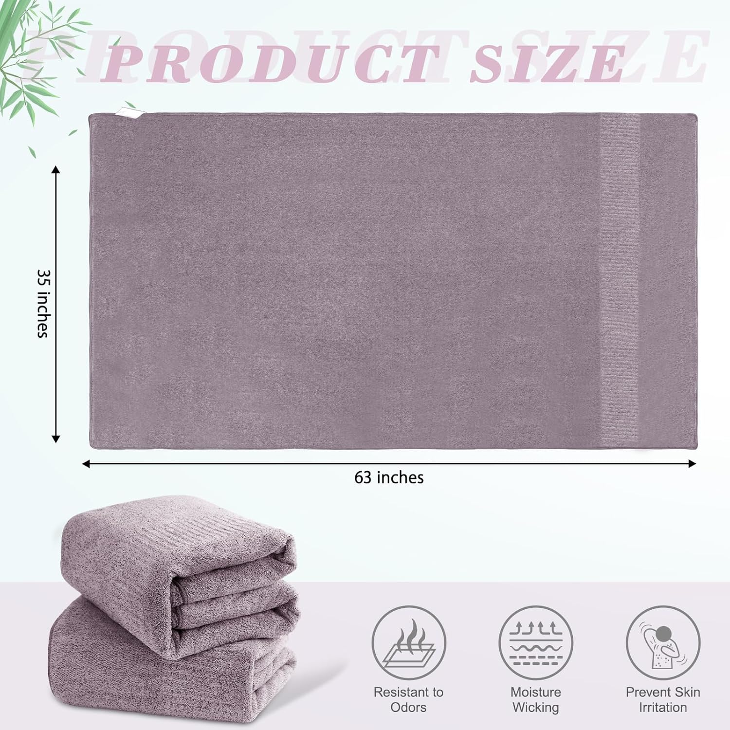 Bath Towels 4 Pack Large Bathroom Bamboo Viscose Towels 35” x 63” Plush Soft Bath Towel for Shower Extra Absorbent Jumbo Bath Sheet - Multipurpose Use as Sports, Travel, Fitness, Yoga (Purple)