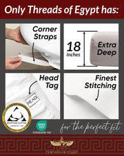 100% Egyptian Cotton Sheets King Size | 400 Thread Count | CEA Gold Seal Certified | Ultra Soft | Cooling for Hot Sleepers | 18" Deep Pocket | King Size [White]