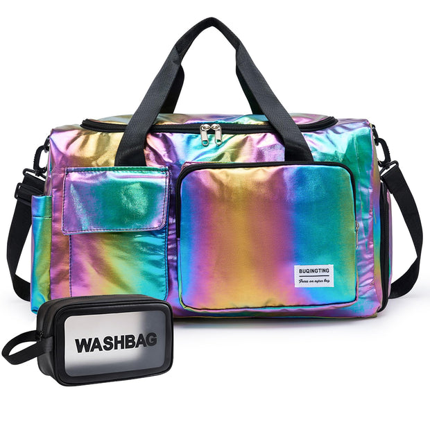 Small Gym Bag for Women, Travel Duffle Bag Carry On Weekender Bag with Shoe Compartment