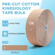 OK TAPE Kinesiology Tape Pre Cut Strips Bulk (150 PCS),Elastic Cotton Latex Free Hypoallergenic Athletic Tape Roll for Muscle Joint Knee,Waterproof k Tape 2in×10in/PCS