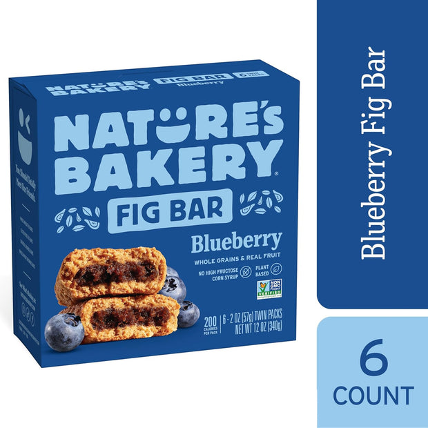 Nature's Bakery Blueberry Fig Bars, 2 Oz, 6 Ct