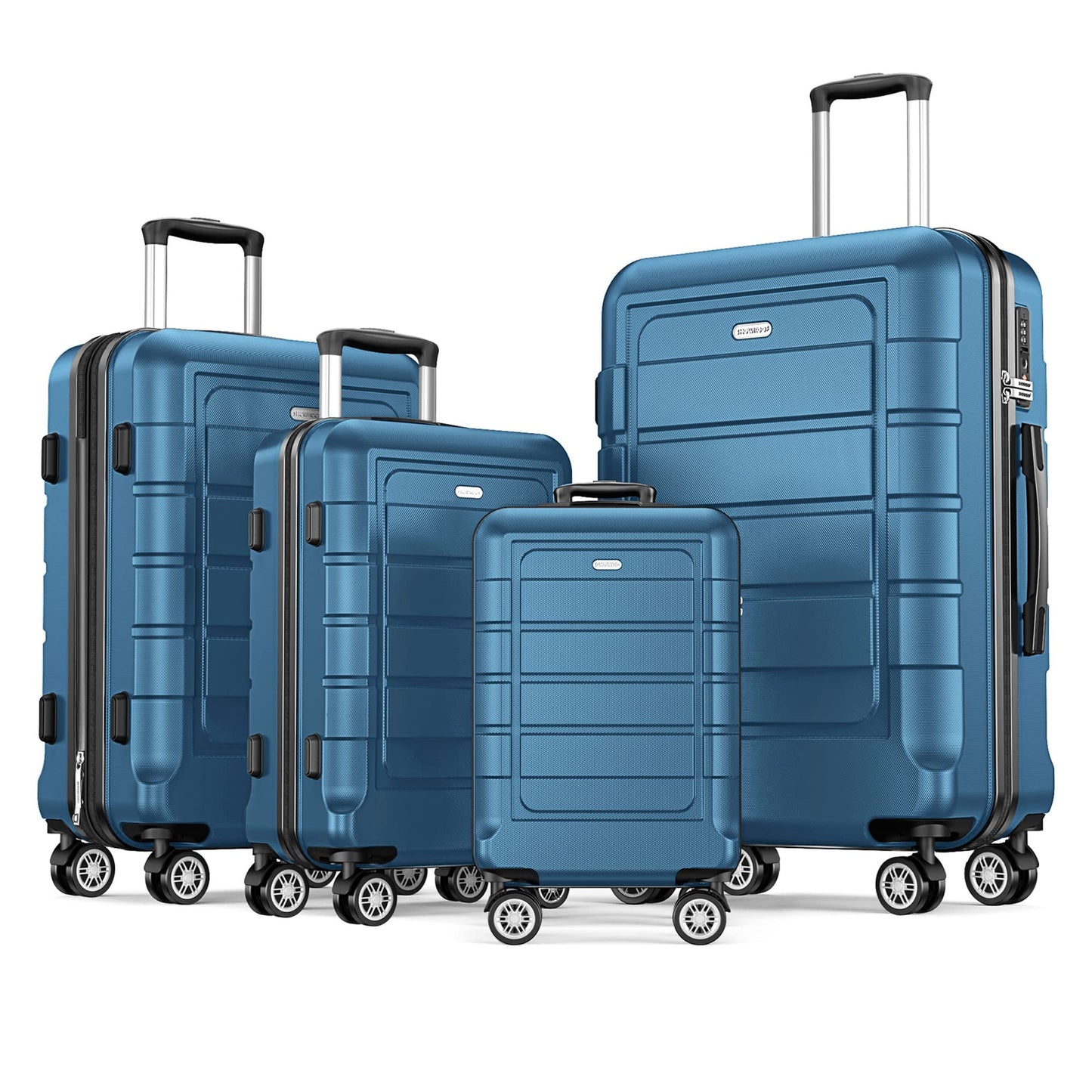 SHOWKOO Luggage Sets Expandable PC+ABS Durable Suitcase Sets Double Wheels TSA Lock Pink 3pcs