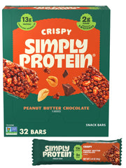 Simply Protein - Lemon Coconut Crispy Bars - Plant Based Protein Bars - Low Carb, Low Sugar, High Fiber - 13g Protein, 2g Sugar, 7g Fiber - Vegan, Gluten Free, Non GMO, Kosher - 24 Bars