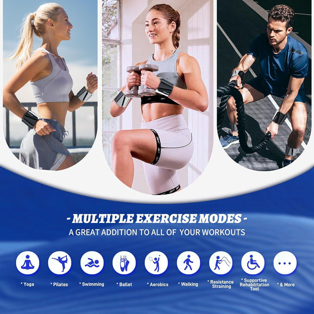 Wrist Weights for Women At Home Ankle Weights Set of 2 (1 lb /2 Lbs Each) Adjustable Weighted Wristbands Arm Leg Weights for Women Men Suitable for Walking Swimming Running Pilates Yoga Gym