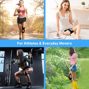 PreCut Kinesiology Tape for Knees, 12 PCS Waterproof KTQUICK Knee Tape for Knee Pain Relief Pre Cut, Original Cotton Athletic Knee Tape, Waterproof & Hypoallergenic Latex-Free for Sports (Black)