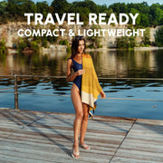 SUN'Y Waffle Microfiber Beach Towel – Sand Free, Quick Dry, Ultra Absorbent, Lightweight & Compact Travel Towel with Carry Bag - Large (63” x 31.5”), Boho