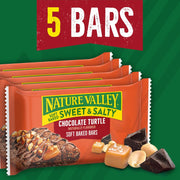 Nature Valley Soft Baked Sweet and Salty Bars, Chocolate Turtle, Made with Whole Grain, 5 Bars, 6.2 oz