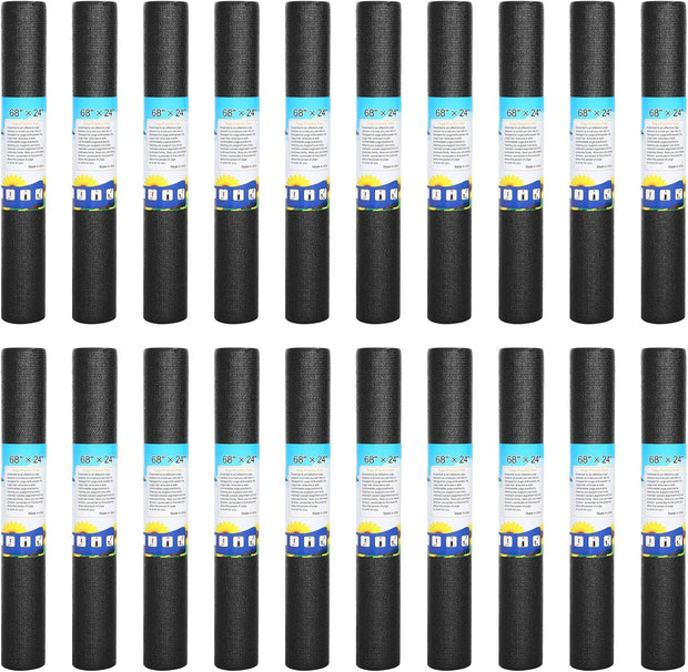 Riakrum 20 Pieces Exercise Yoga Mat Workout Mat with Strap 68 x 24 Inch Fitness Gym Mat Yoga Mat Non Slip for Women Men Gym Home Supplies(Black)