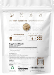 Micro Ingredients Organic Lion’s Mane Mushroom Powder, 8oz | Pure Fruiting Body Superfood | Supports Brain, Focus, Energy & Immune Health | Great for Smoothies & Coffee | Filler Free, Vegan, Non-GMO