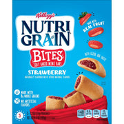 Nutri-Grain Bites Mini Breakfast Bars, Made with Real Fruit and Whole Grains, Kids Lunch Snacks, Strawberry, 32.5oz Case (5 Boxes)
