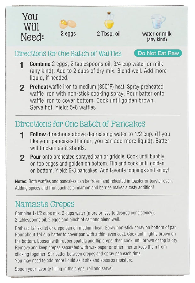 Namaste Foods Gluten Free Waffle & Pancake Mix, 21 oz (Pack of 6)