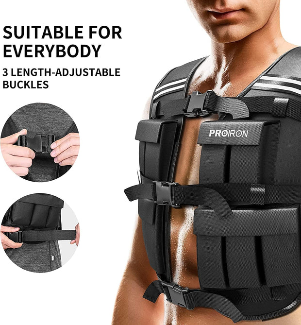 PROIRON Weighted Vest Men 22LB/44LB Adjustable Tactical Weight Vest for Walking Men Strength Training Weight Vests Running Workout