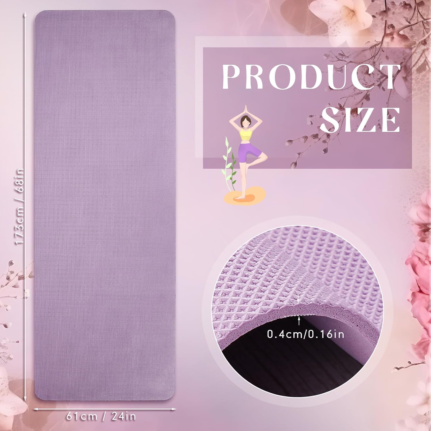Timgle 12 Pack Yoga Mat Bulk, 4mm Thick Extra Long Sports Mat Anti Slip Tear Resistant Yoga Exercise Set for Fitness Stretching Home Workout Gym and Studio