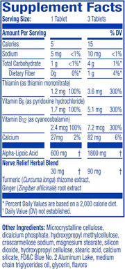 Nervive Nerve Relief, Reduces Occasional Nerve Discomfort in as Little as 7 Days, Stabbing/Pins and Needles, Burning in Hands and Feet*†, Alpha Lipoic Acid, B Vitamins, Turmeric, Ginger, 30 Tablets