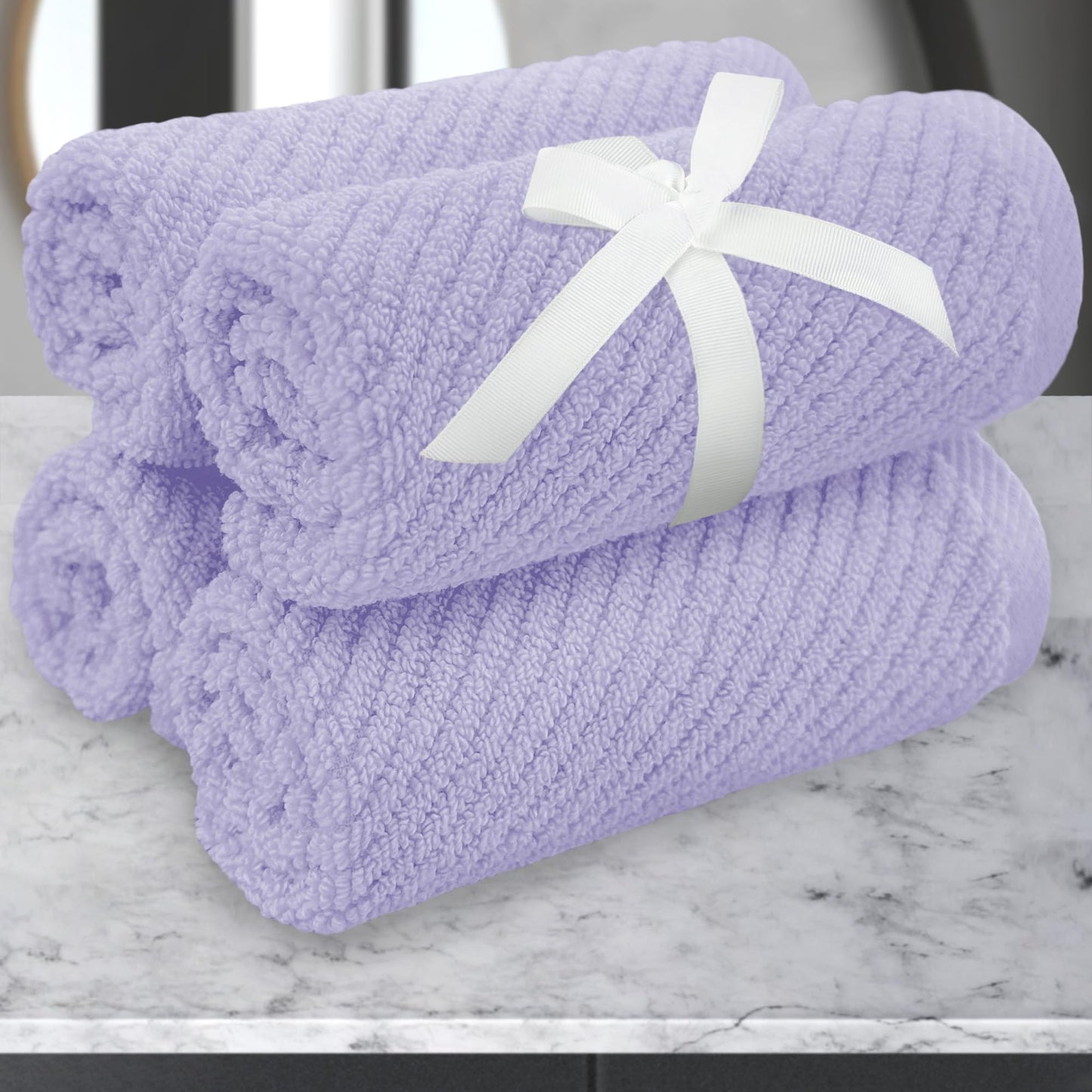 VOOVA & MOVAS Bathroom Hand Towels Set of 4, Large 18"x28" - 100% Cotton | Quick Dry | Light Weight | Thick | Soft | Absorption, Luxury Hand Towels for Showering, Hot Pink Bathroom Decor