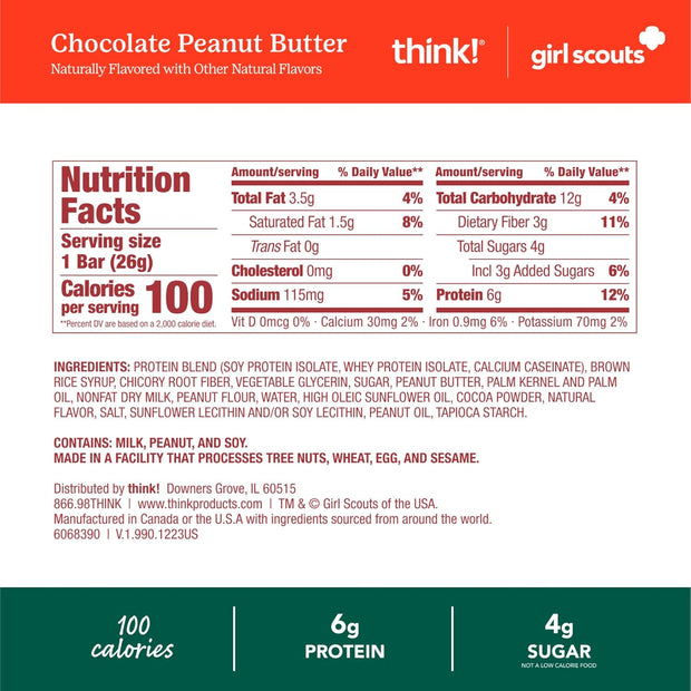 think! Girl Scout Minis, Chocolate Peanut Butter,15 Count