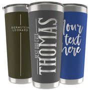 Personalized Gifts For Men - 20 Oz. Custom Tumblers w/Lid, Black - Insulated Travel Coffee Mugs - Optional Straw Set, Stainless Steel Double Wall Coffee Tumbler, Personalized Cups