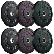 Papababe Weight Plates, 2-Inch Weights Plates Set, Floor Protective Rubber Weight Plates, 10-600lbs Bumper Plates for Barbell Strength Training & Weightlifting (Single/Pair/Full Set)
