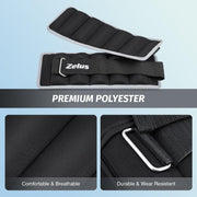 ZELUS 1 Pair Adjustable Ankle Weights, 2 4 6 8 10 lb Modularized Leg Weight Straps for Women Men, Weighted Ankle Weight Set with Removable Sandbags, 1-5 lb per Ankle Strap for Gym Yoga Jogging Walking