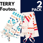 Native Fab Oversized Turkish Beach Towels - 2 Pack - Terry Cotton - Extra Large 40x72 inches, Soft, Absorbent, Quick Dry Towels for Adults, Swim, Bath, Spa, Pool - Red, Orange, Blue, Navy