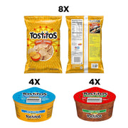 Tostitos Tortilla Chips Chip & Salsa Pack, 3oz Tostitos Crispy Rounds & 3.8oz Medium Salsa (16 count)