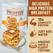 PEScience Protein Pancake & Waffle Mix, Homestyle Buttermilk, 15g High Protein Snacks, Whey and Casein Blend, 12 Servings, Just Add Water